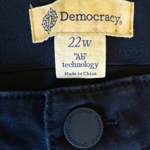 Democracy Ab Technology Black Skinny Jeans Elastic Waistband Tummy Control - Picture 7 of 9